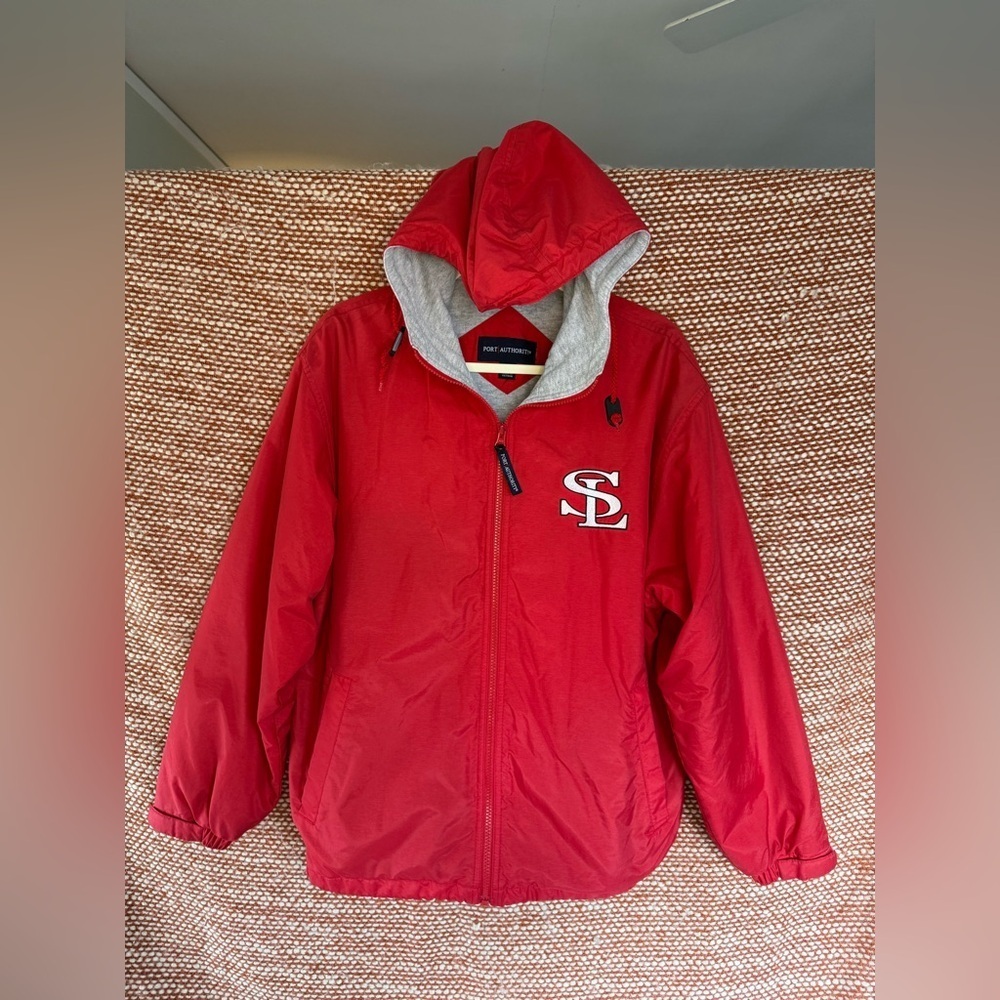 SL Port Authority Red Jacket with Gray Hood - Picture 5 of 12